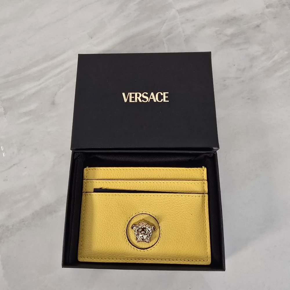 Versace Yellow Card Holder with Medusa Emblem - Picture 3 of 4